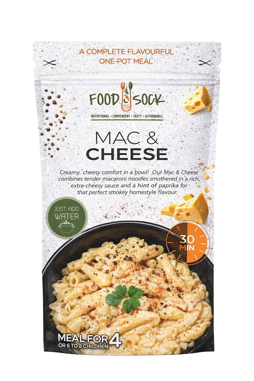 Food Sock Mac and Cheese pack